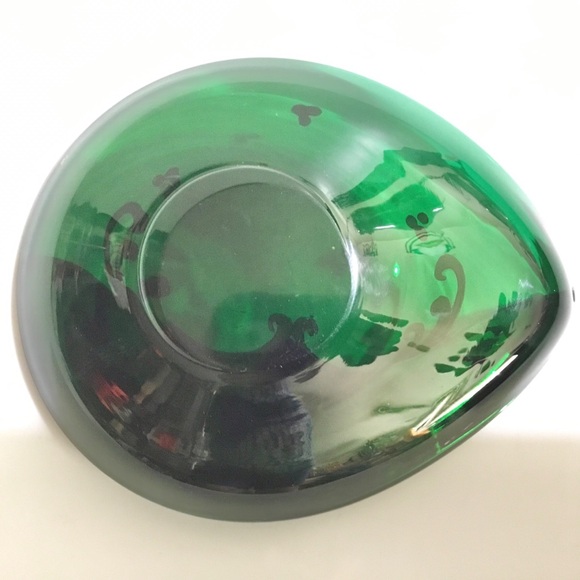 Vintage hand painted green glass with gold gilt - Picture 8 of 10